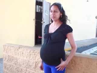 בהריון street-41 שנים ישן עם שְׁנִיָה pregnancy: x מדורג סרט f7