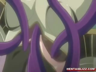 Anime fica duplo penetração por tentáculos