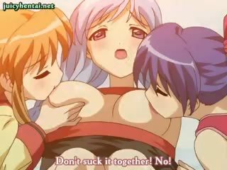Great Anime Chicks Rubbing Their Tits