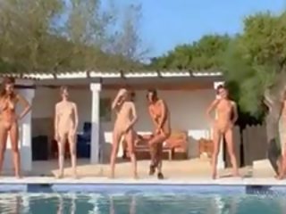 Six Naked Girls By The Pool From Poland
